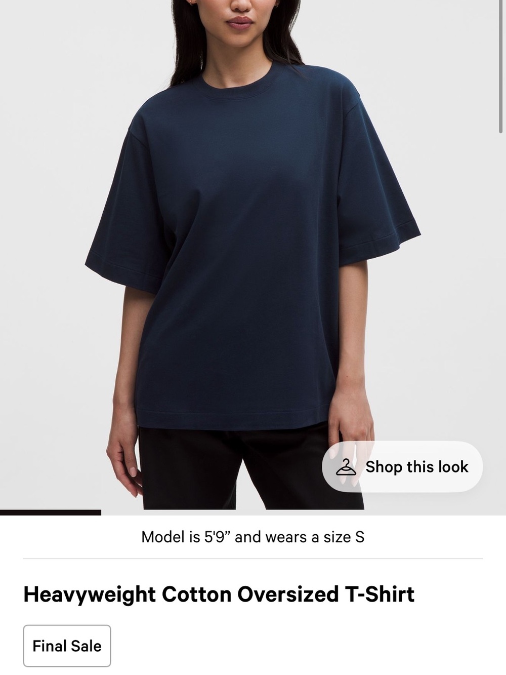 Heavyweight Oversized T-Shirt in Deep Navy